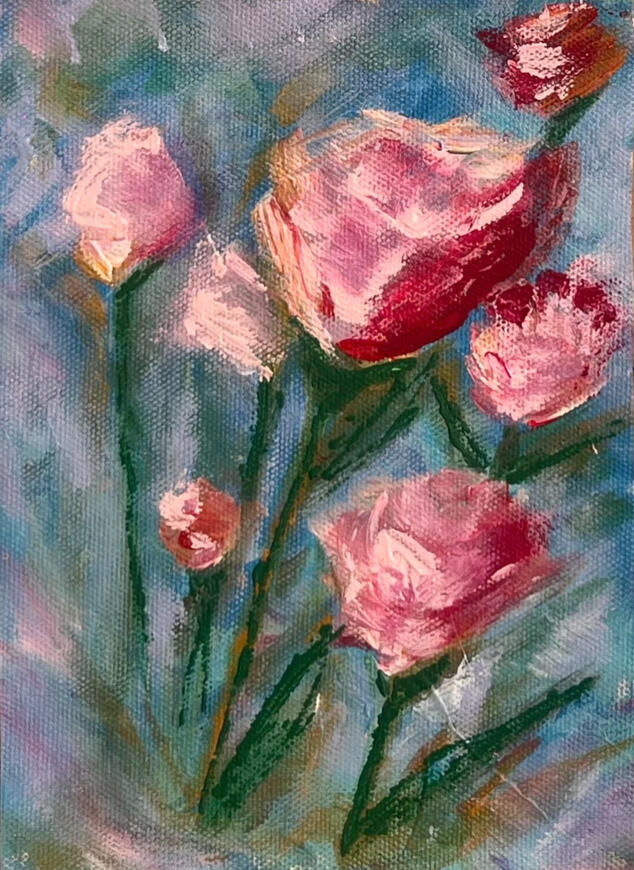 Rose field 20x15cm (110EUR)